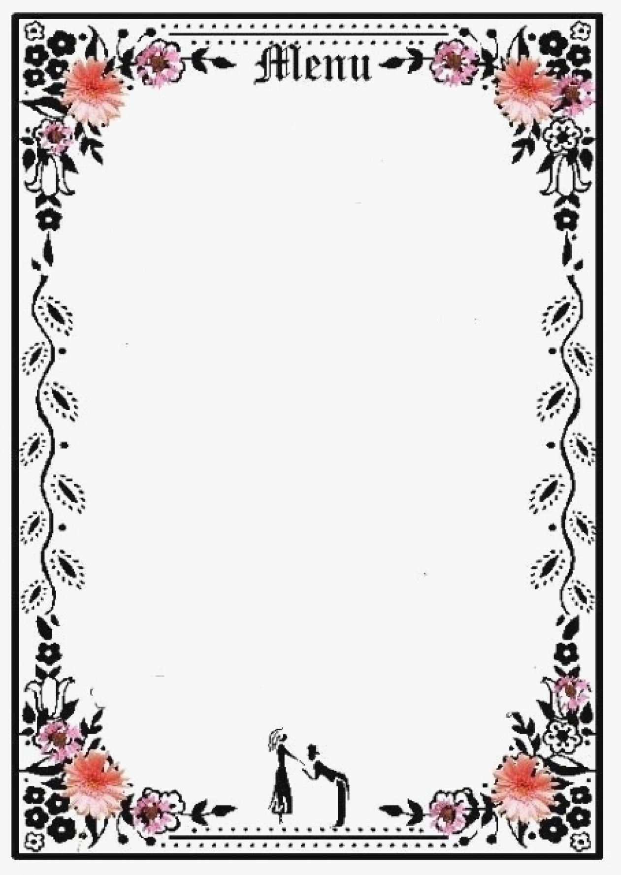 free printable menu cards templates