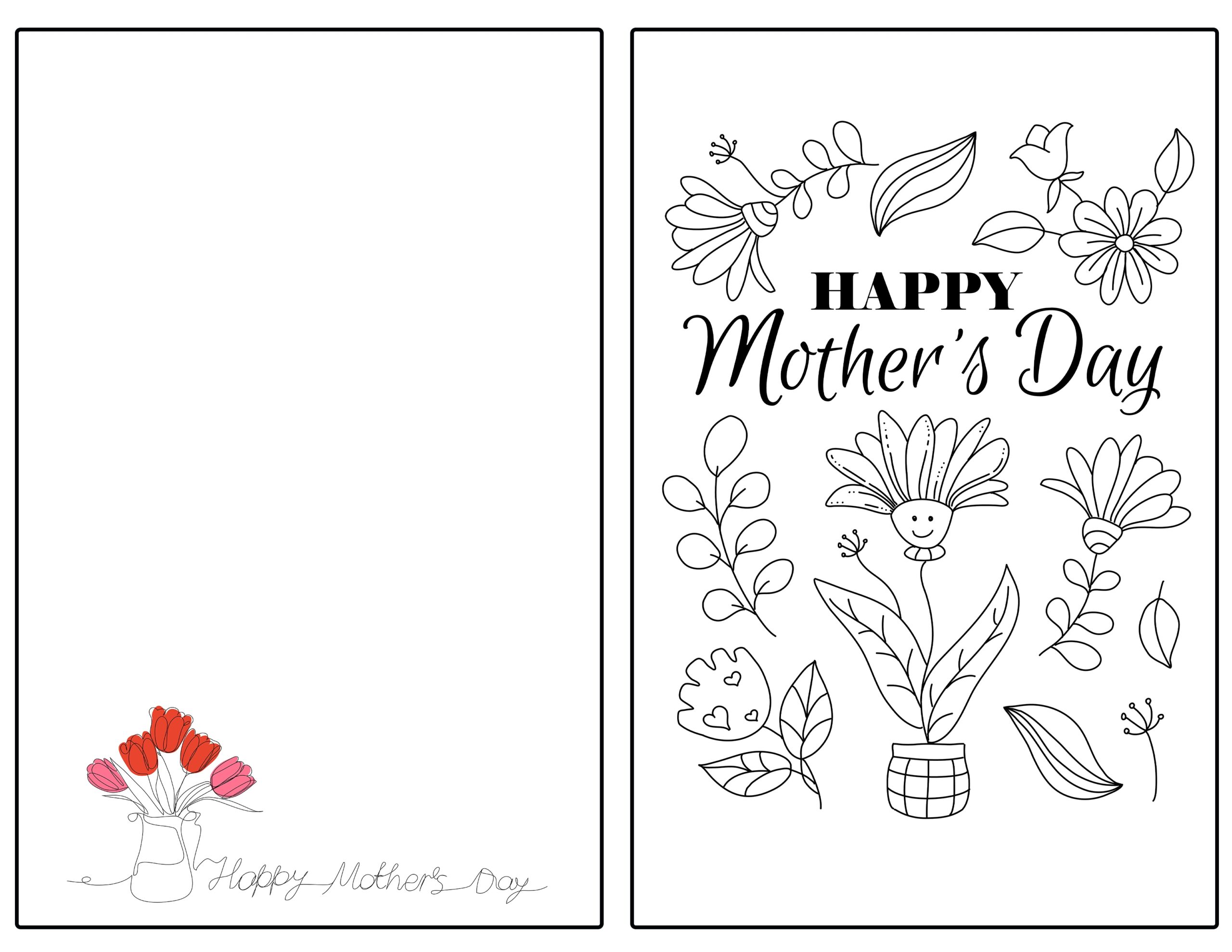 happy mothers day card template printable