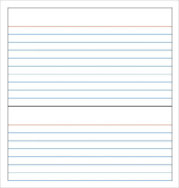 Free Printable Note Cards Template Printable Templates