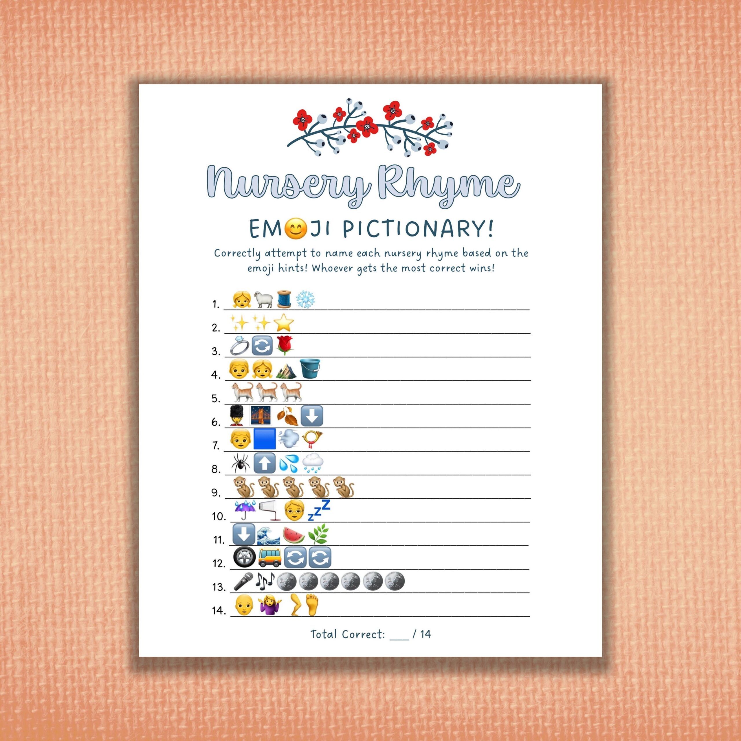Free Printable Nursery Rhymes Emoji Pictionary Quiz 54 OFF