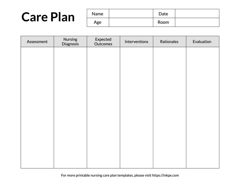 Free Printable Nursing Care Plan Templates In PDF PNG And JPG Formats