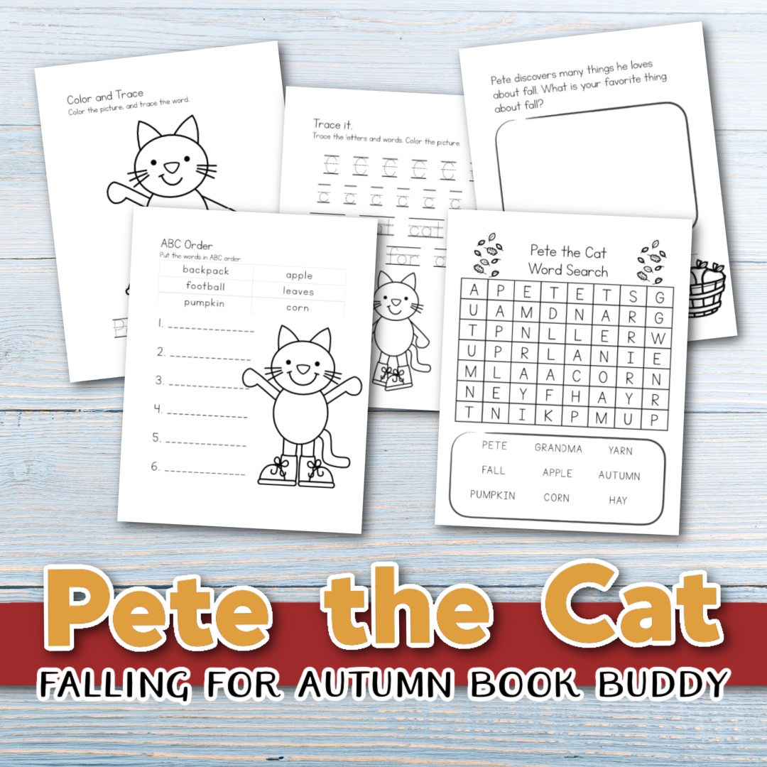 Free Printable Pete The Cat Falling For Autumn Activities