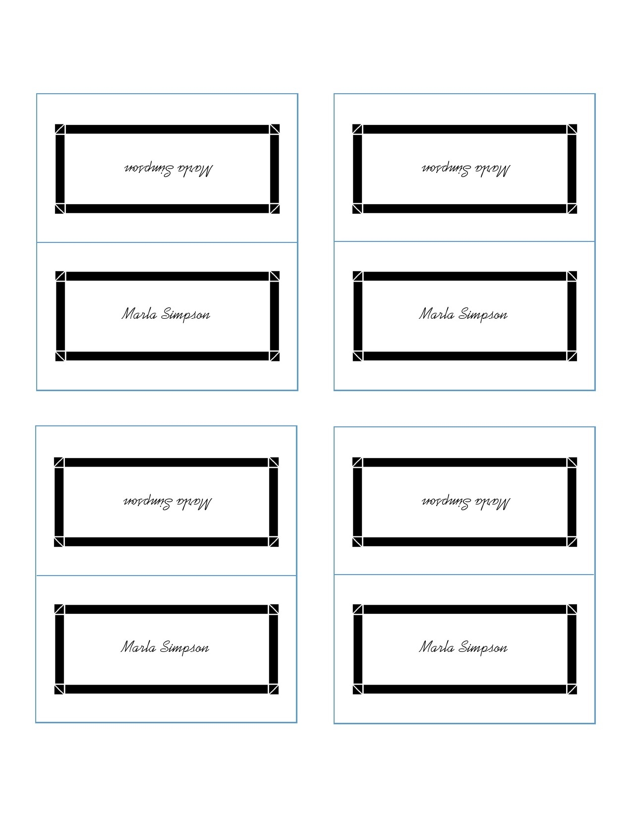 printable place card template