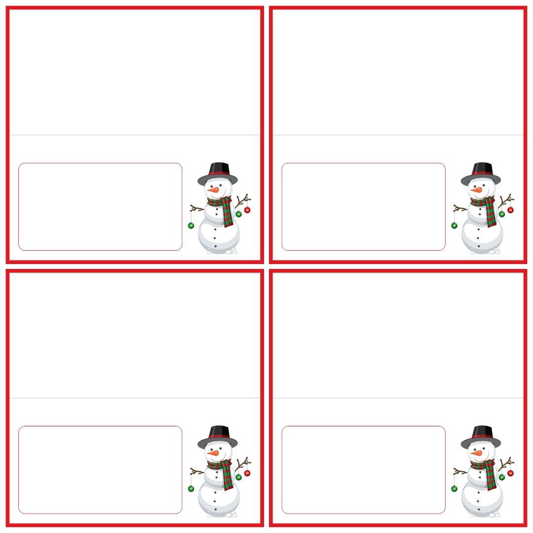 Free Printable Place Card Templates Christmas Printable Form 