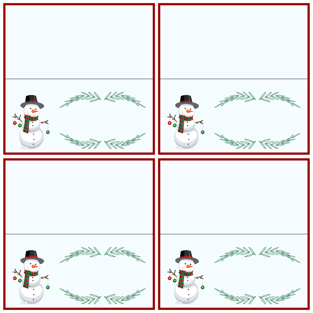 Free Printable Place Card Templates Christmas Printable Form
