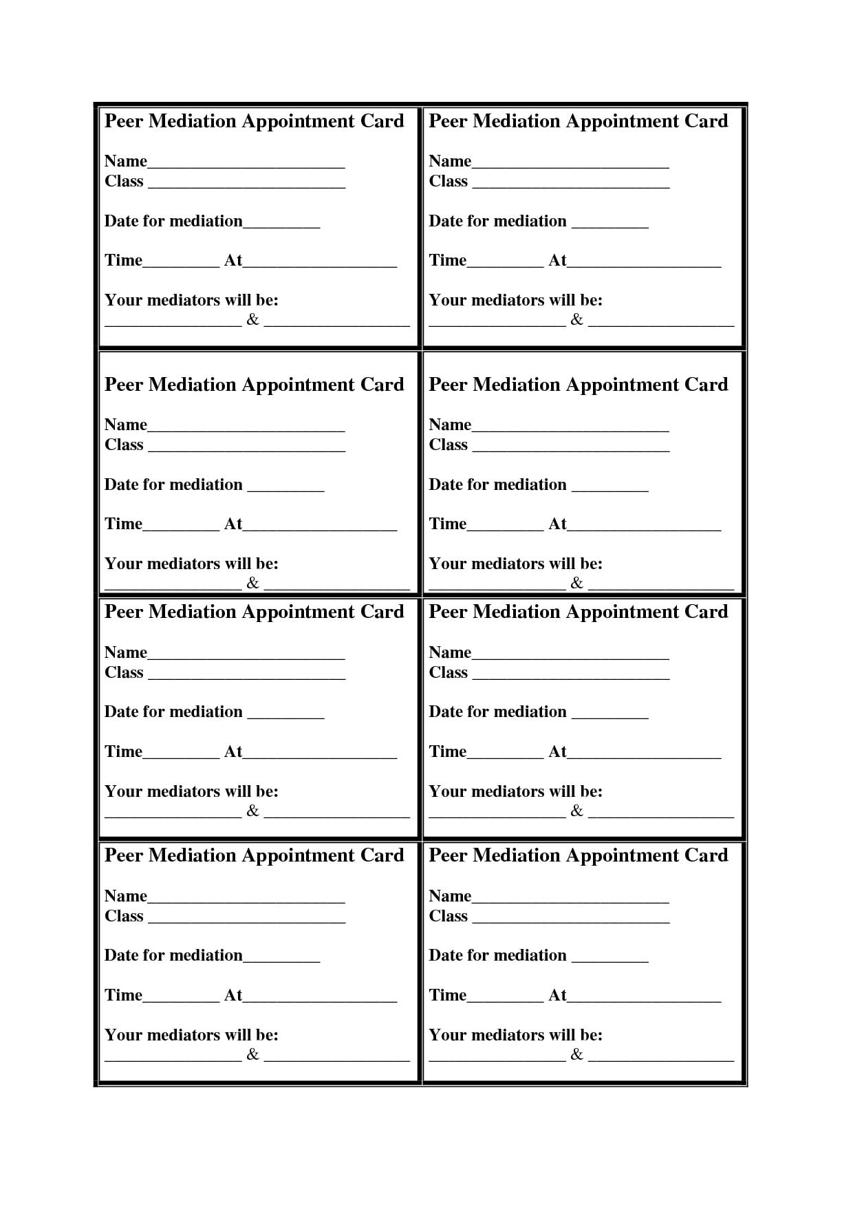 Free Printable Printable Appointment Card Template Printable 