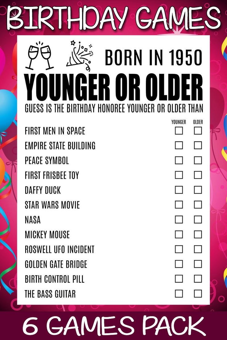 Free Printable Printable Games For 70Th Birthday Party Filter By Gender 