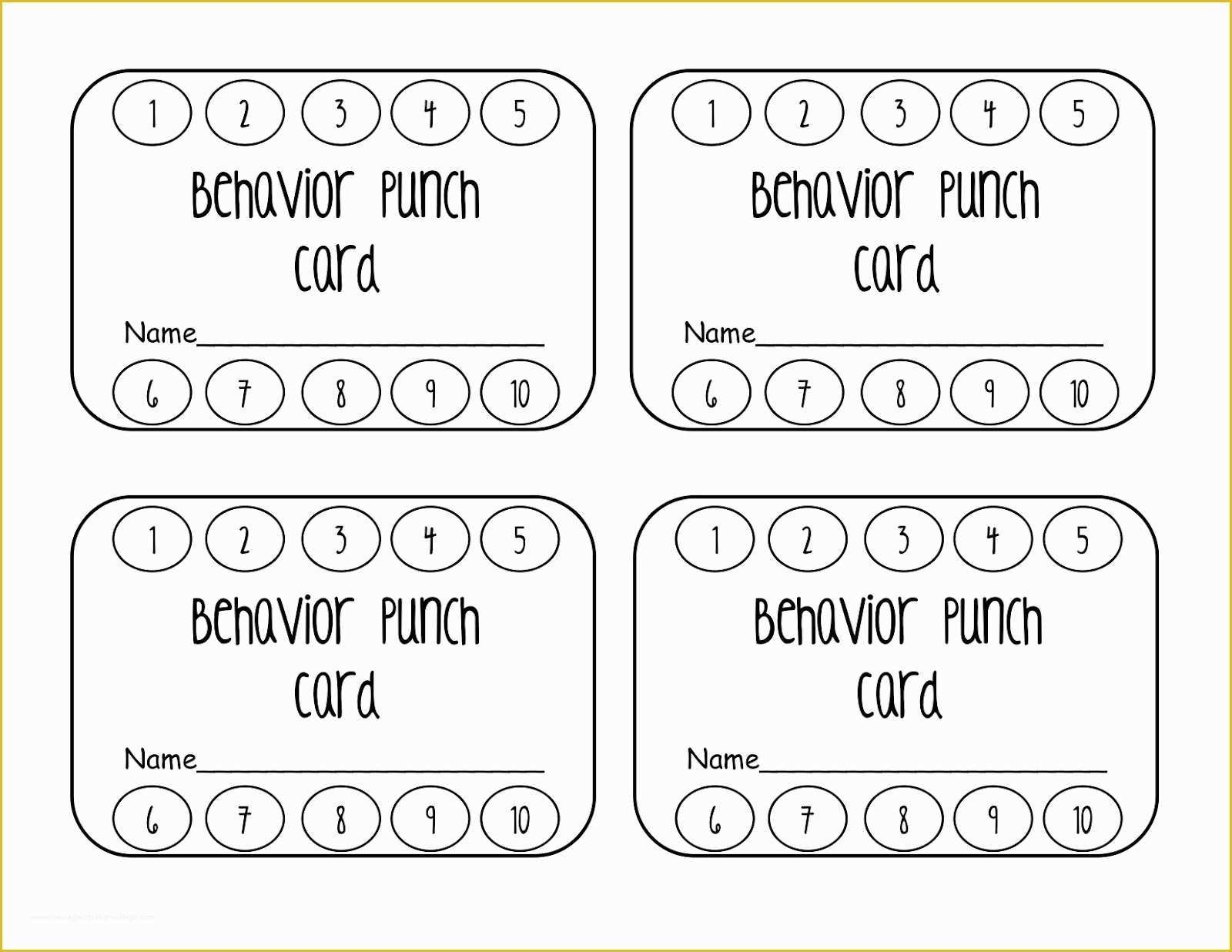 printable punch card template