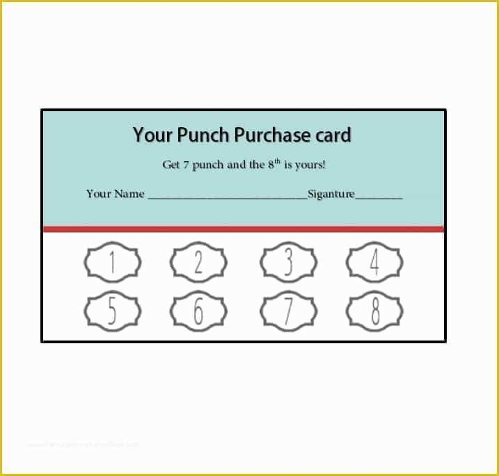 free printable punch card template