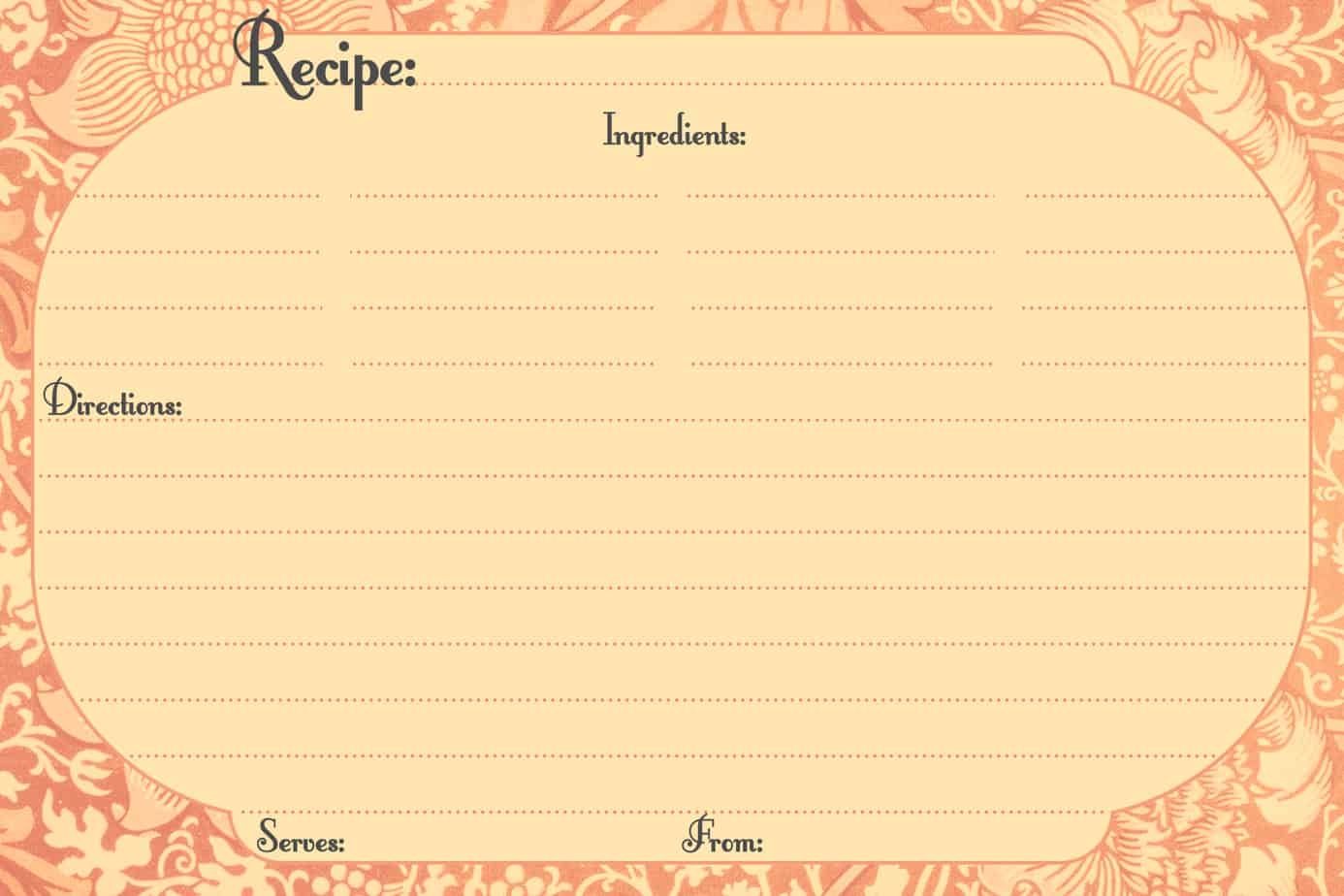 printable recipe card template