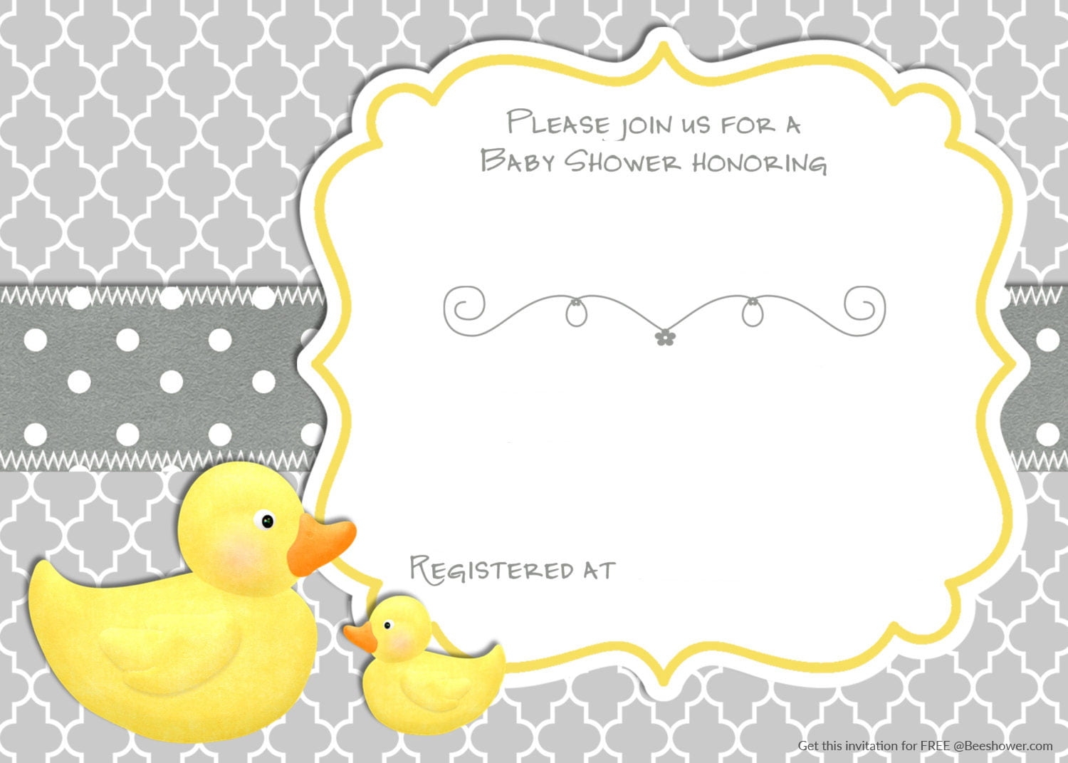 Free Printable Rubber Duck Baby Shower Invitation Beeshower
