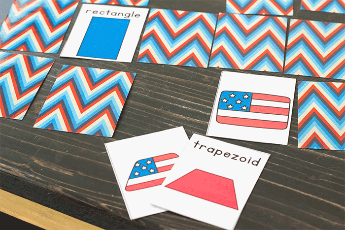Free Printable Shape Flag Matching Game