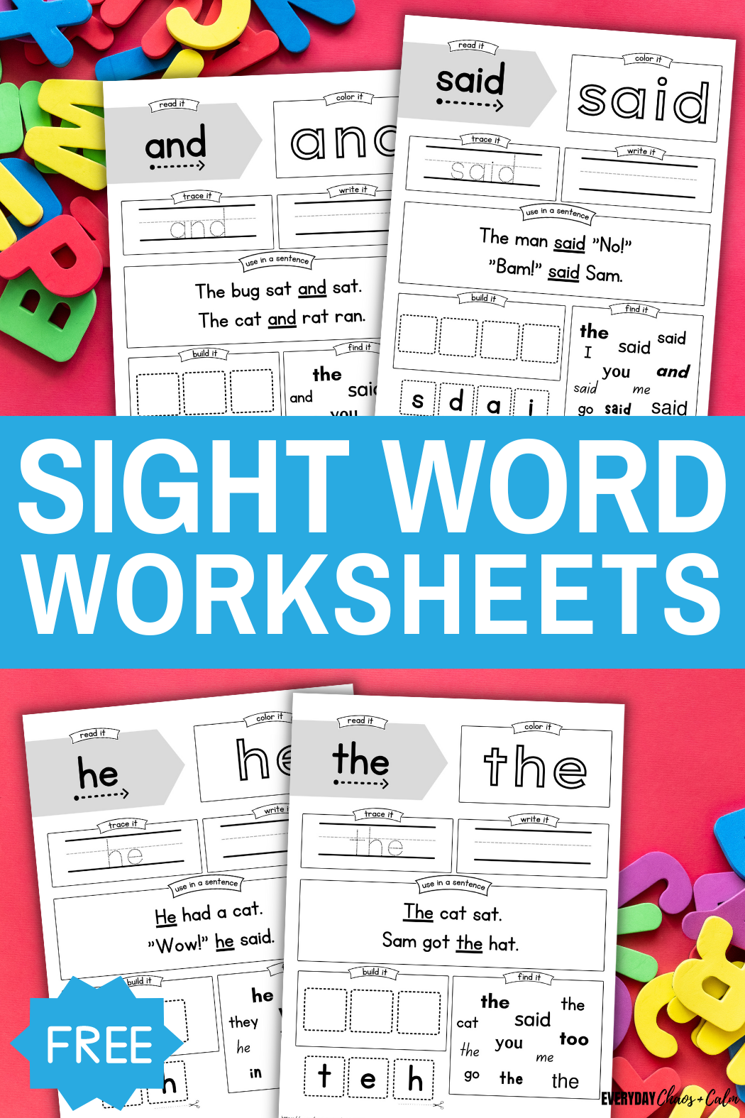 printable sight word activities
