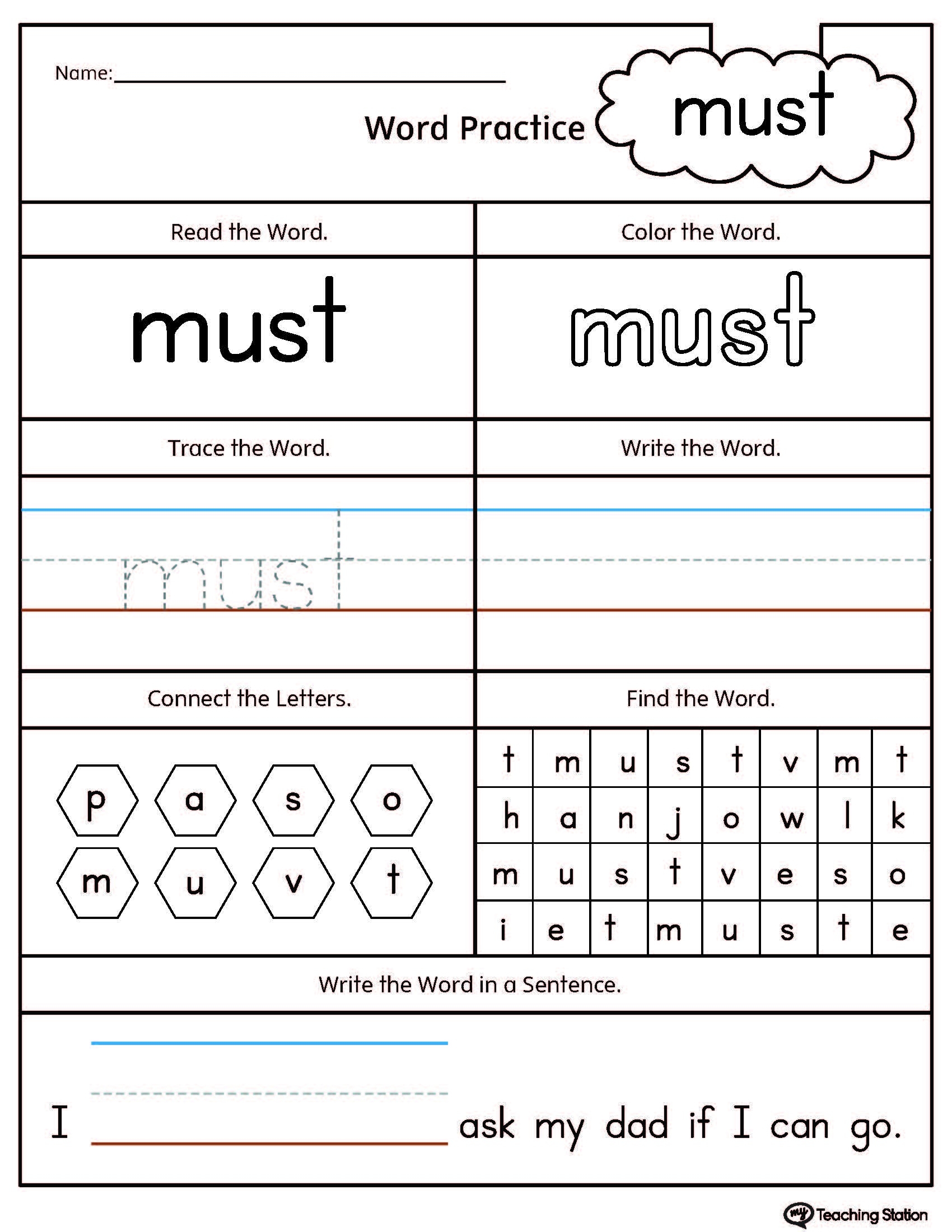 Free Printable Sight Words For Preschool Kizaboxes