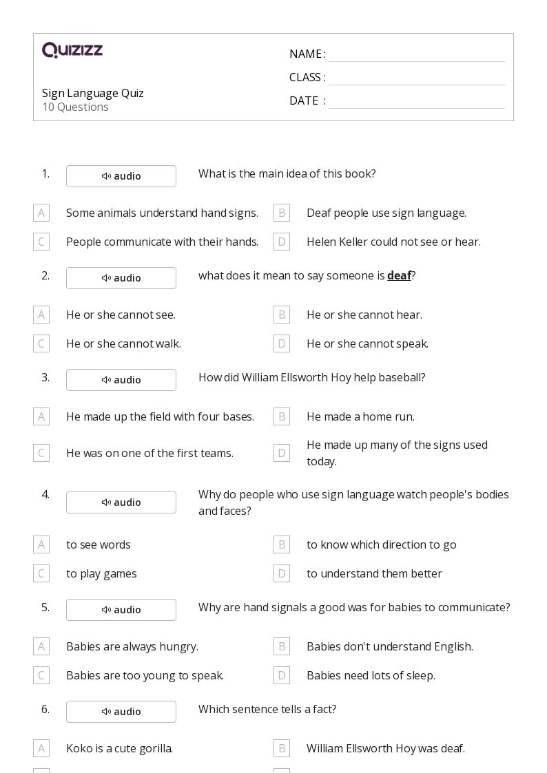 free printable sign language words with pictures