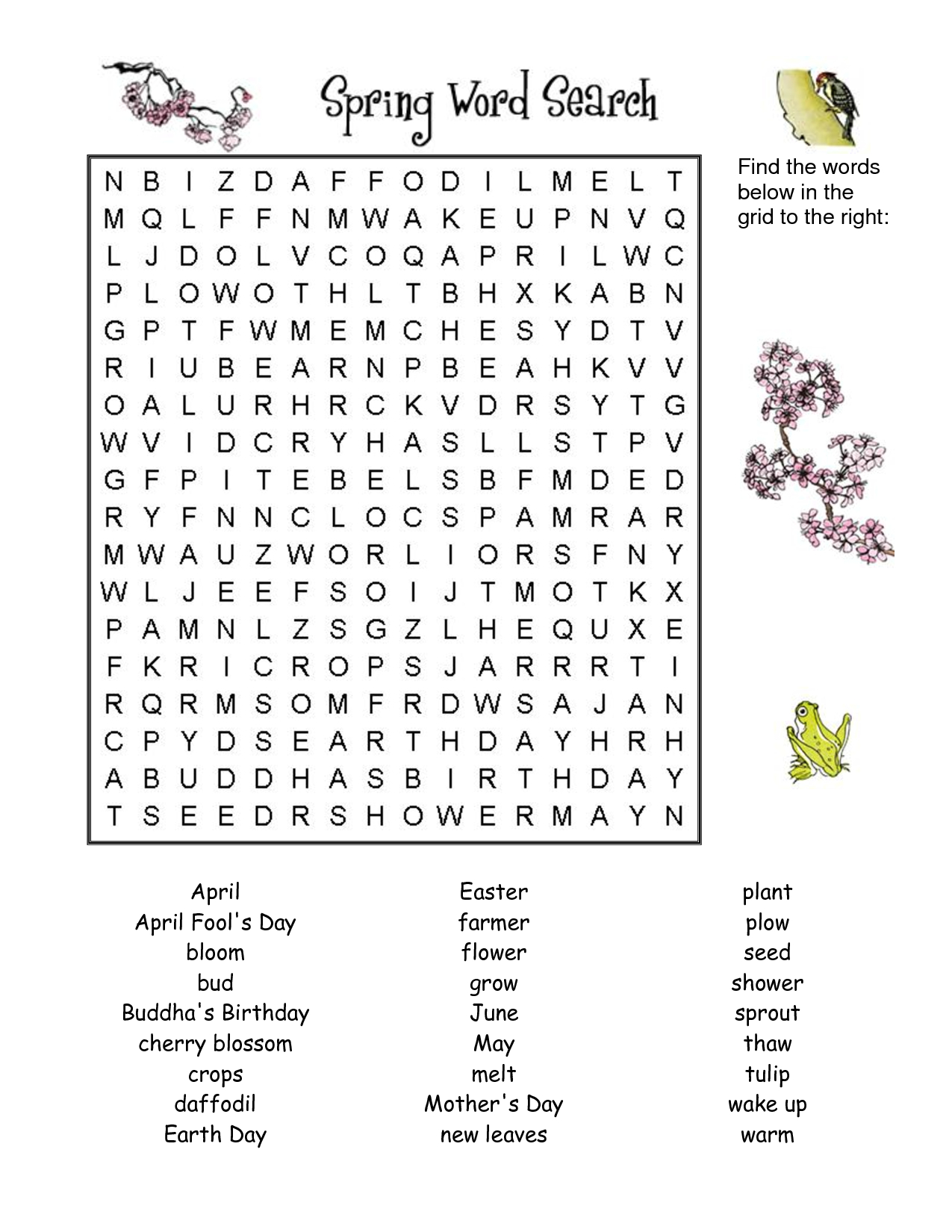 printable spring pictures