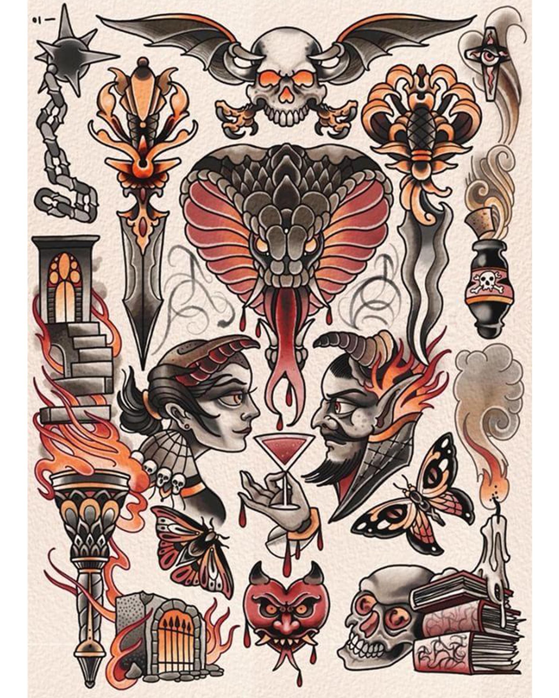 Free Printable Tattoo Flash Sheets Printable Sight Words List