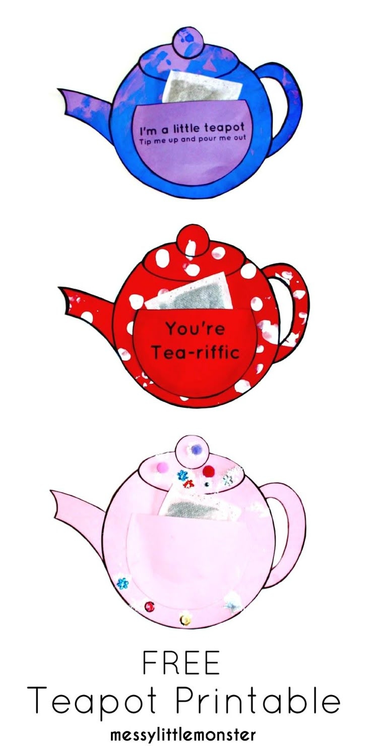 Free Printable Teapot Card Template Printable Templates Free