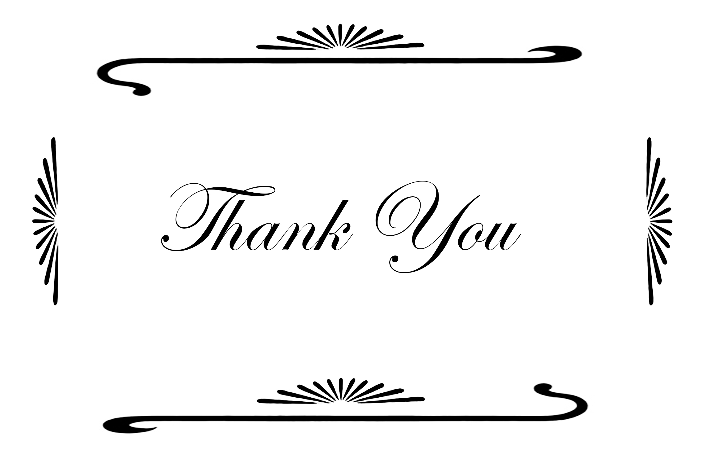 Free Printable Thank You Card Template Black And White Free Printable