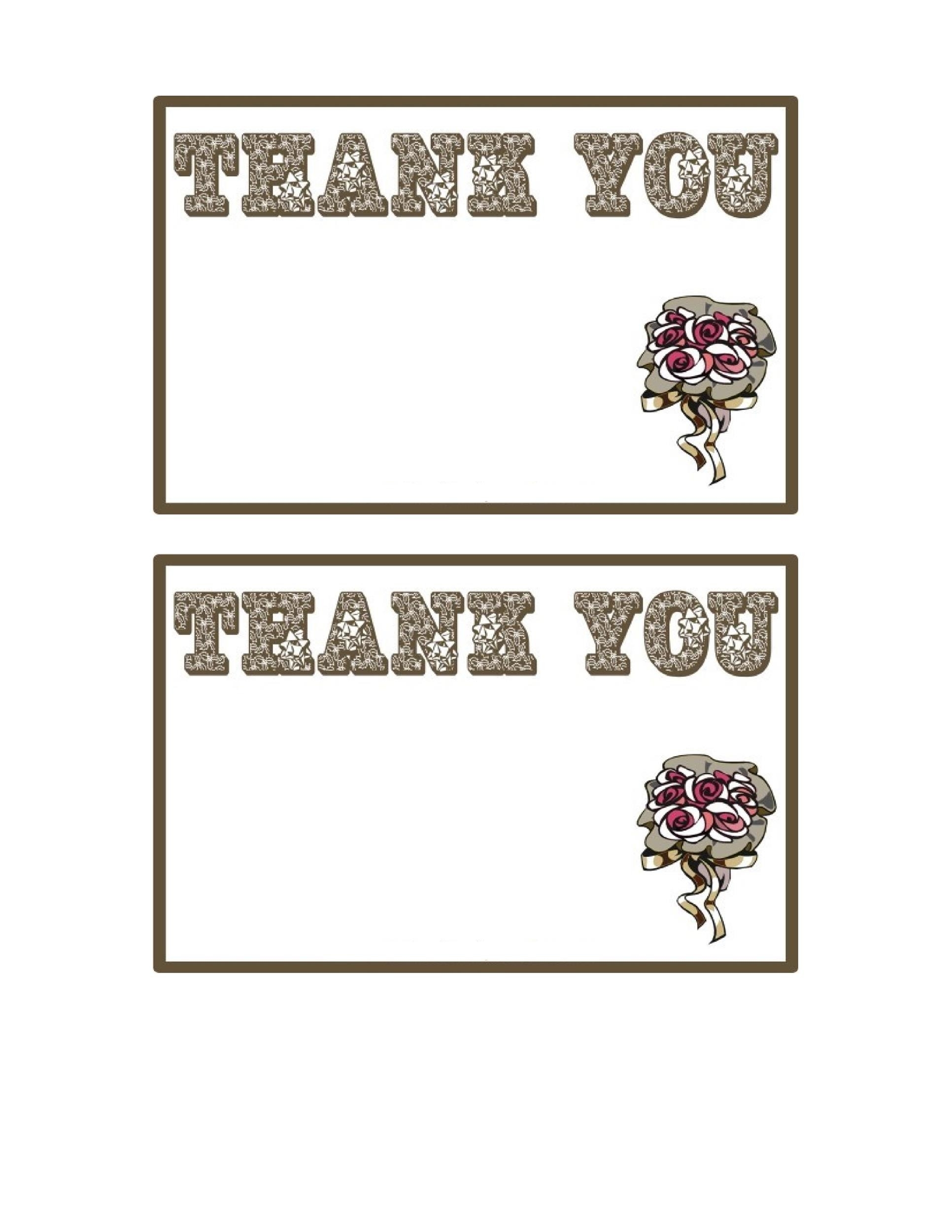 Free Printable Thank You Card Template Professional Sample Template