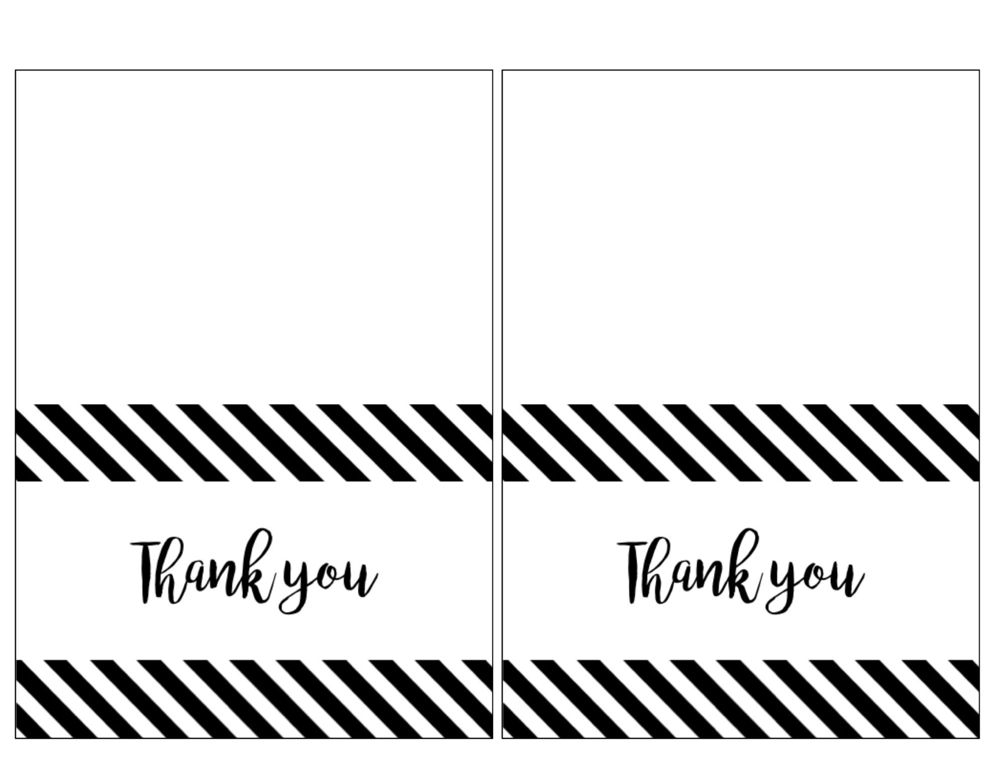Free Printable Thank You Cards Black And White Printable Templates