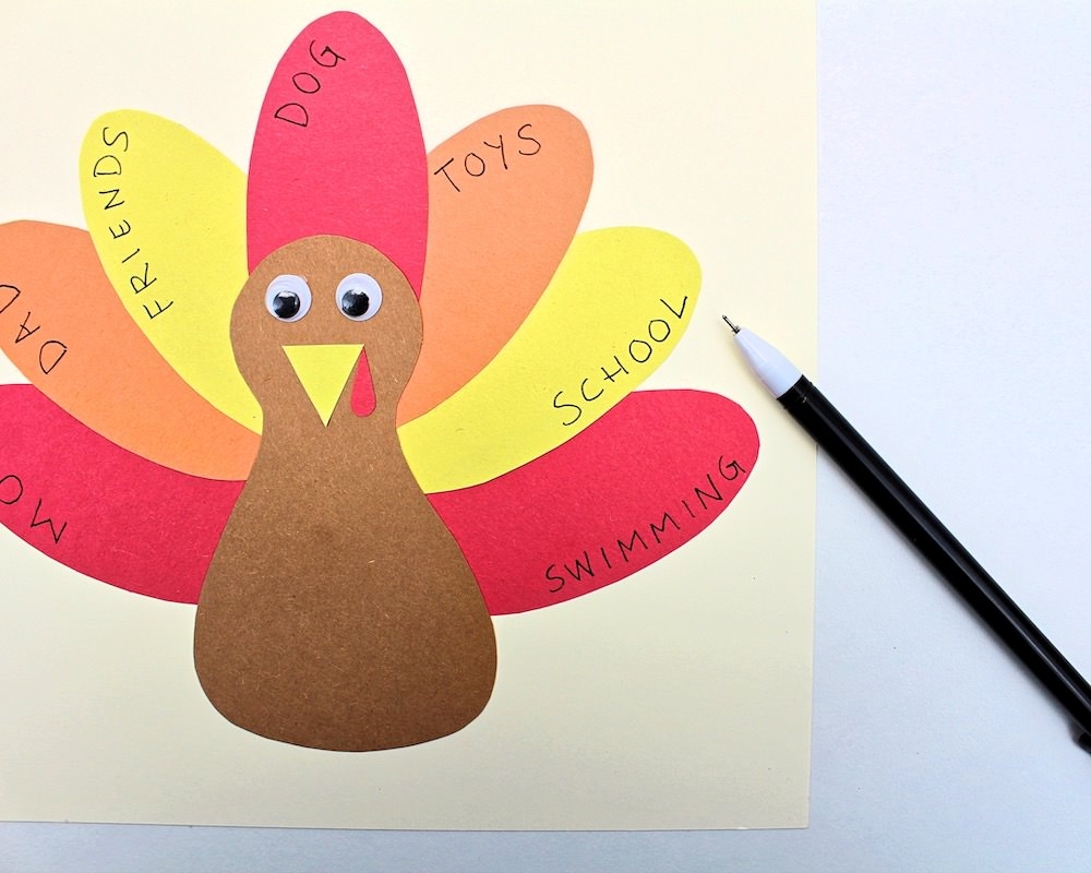 printable thankful turkey craft template