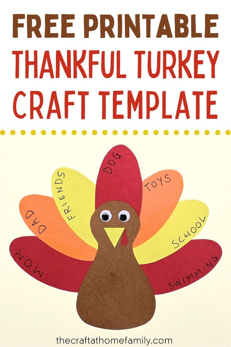 free printable turkey craft template