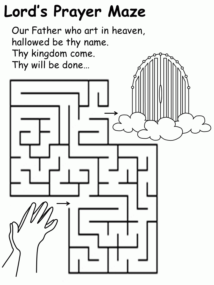 free printable the lord's prayer activity sheets