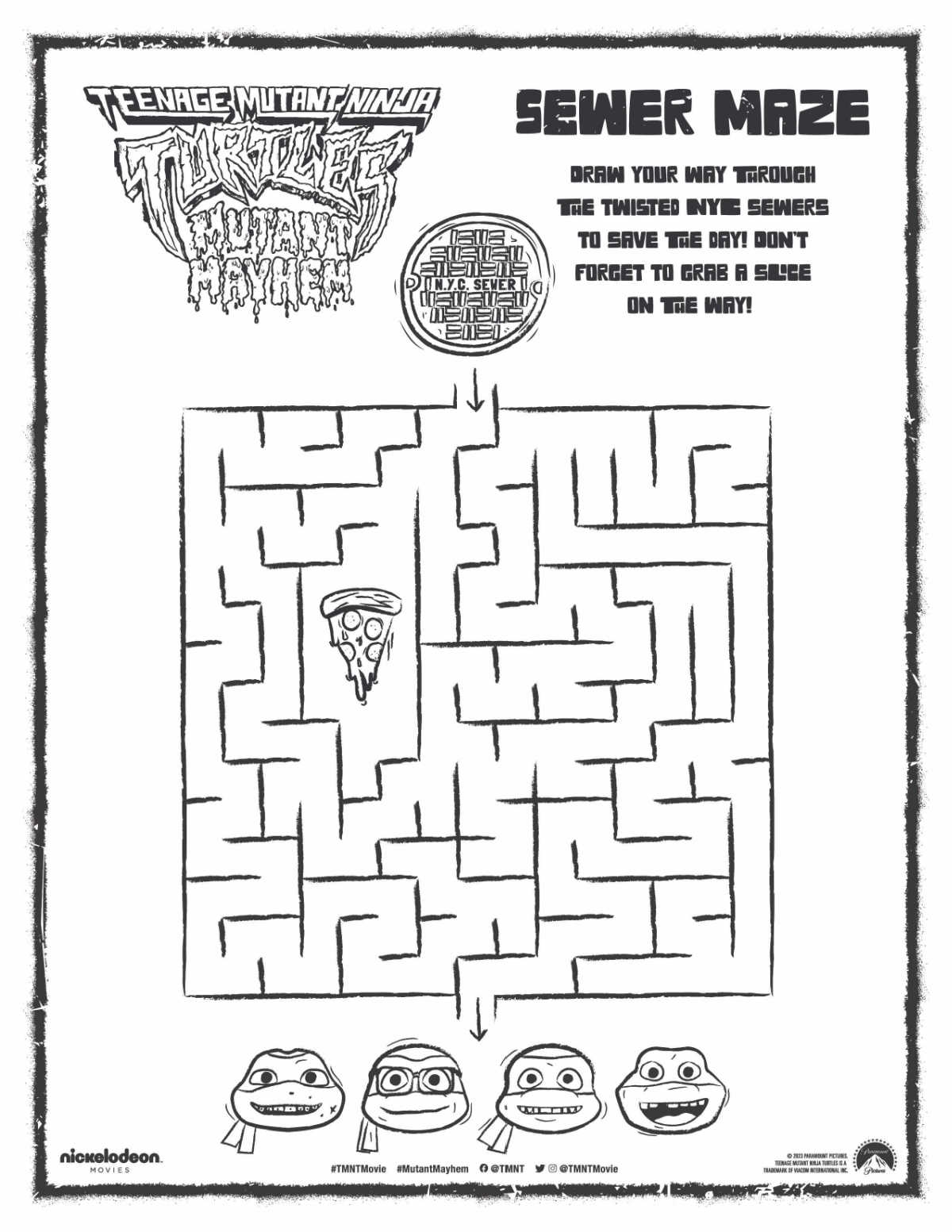 Free Printable TMNT Maze Mama Likes This