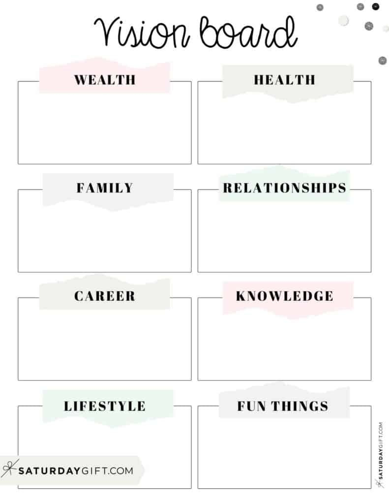 Free Printable Vision Board Template Printable New Year Banners