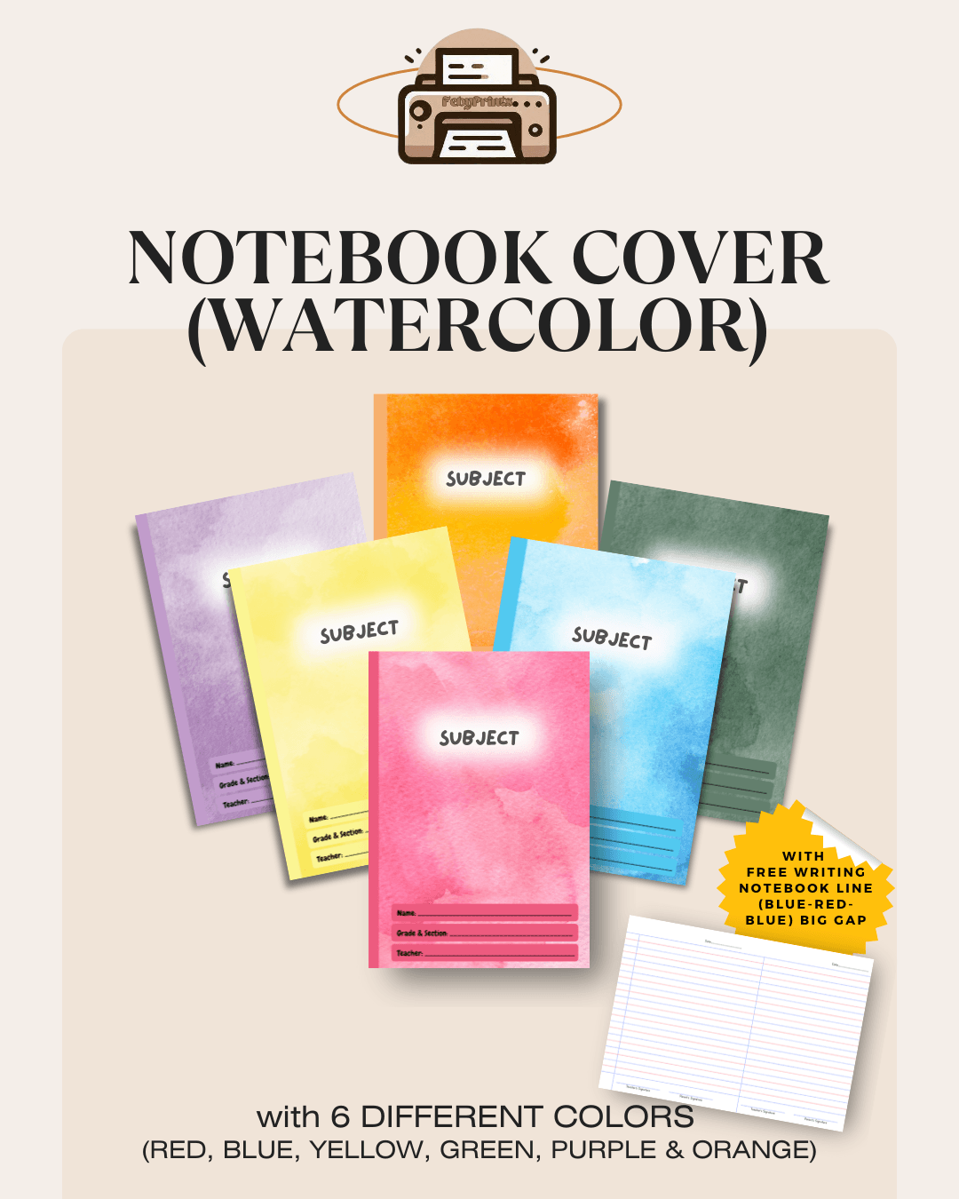 notebook cover design ideas printable
