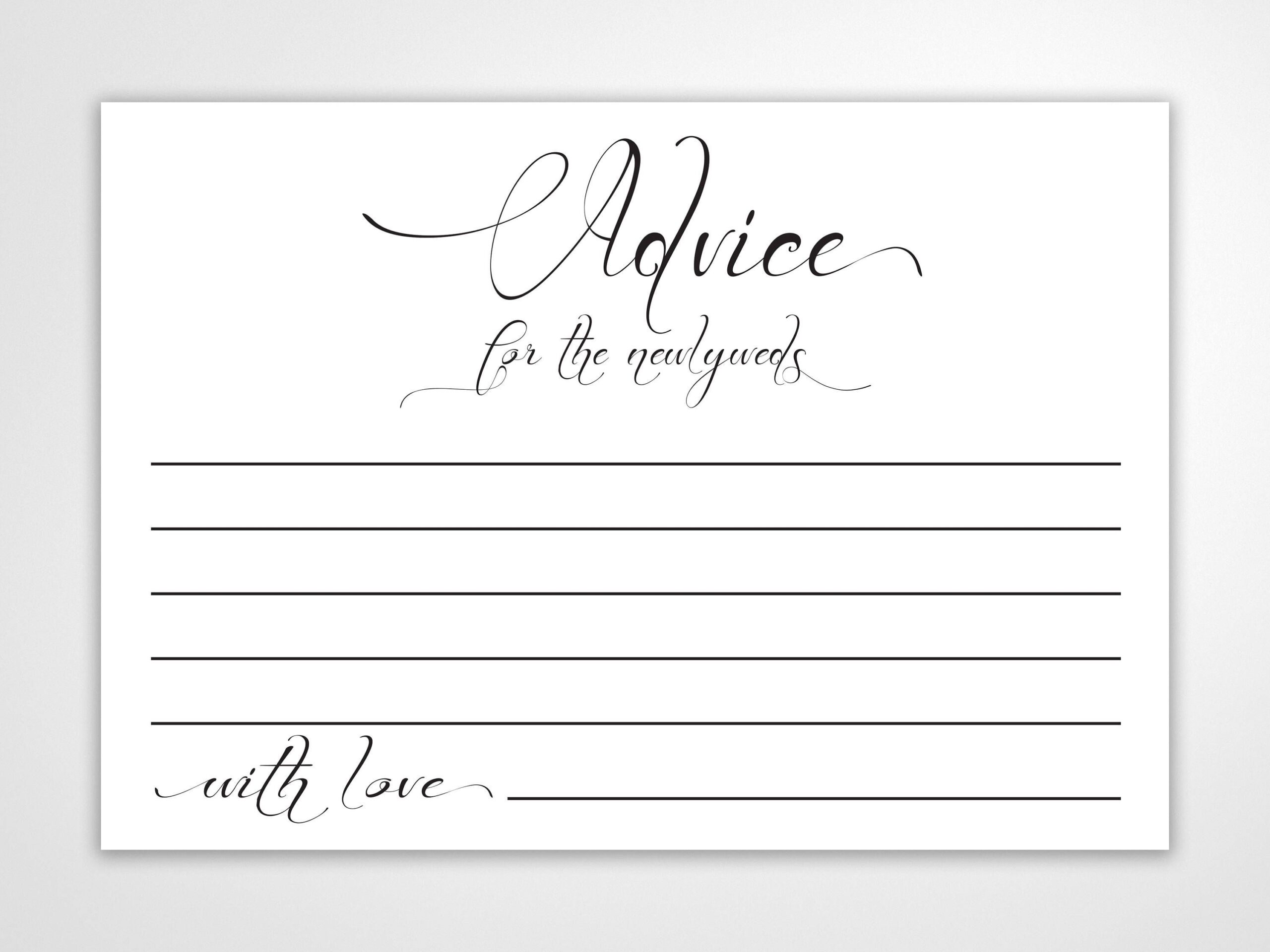 Free Printable Wedding Advice Cards Template Printable Templates