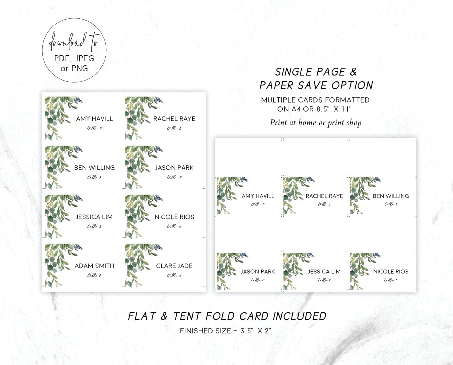 Free Printable Wedding Place Cards Template Download Free Printable 