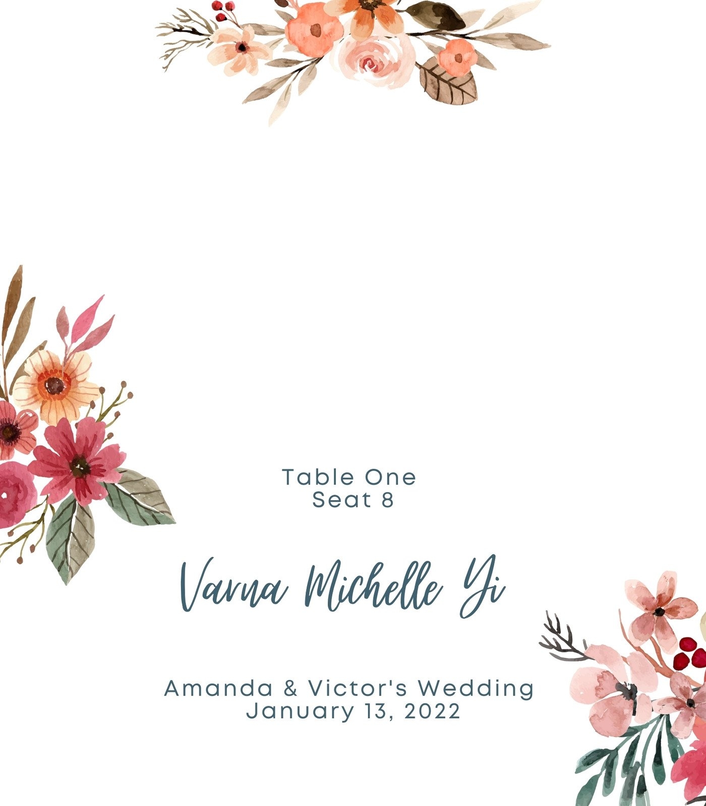 free printable wedding place cards template