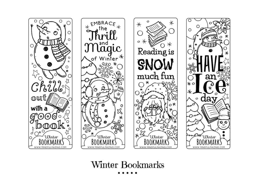 Free Printable Winter Coloring Bookmarks Mindfulmazing