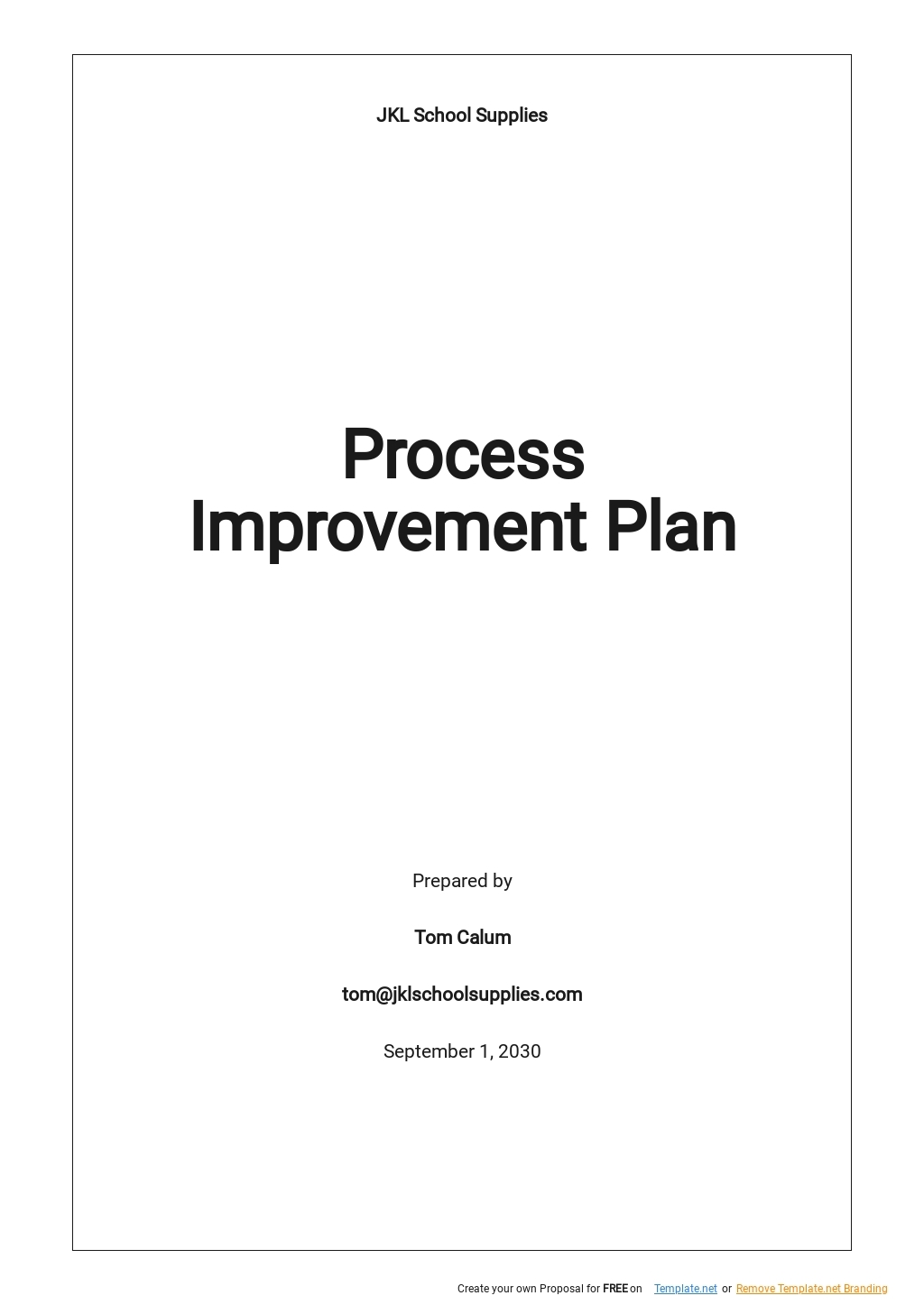 FREE Process Improvement Plan Template In Microsoft Word DOC 