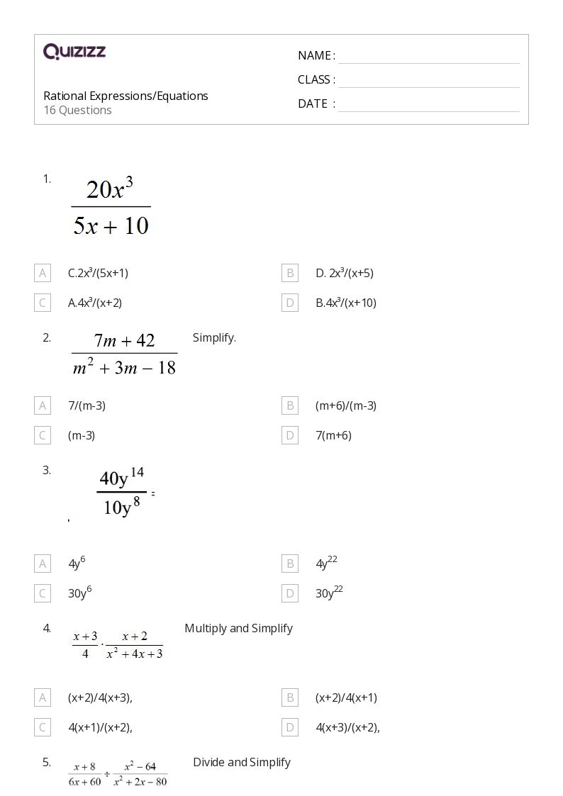 Free Rational Equations Worksheet Download Free Rational Equations 