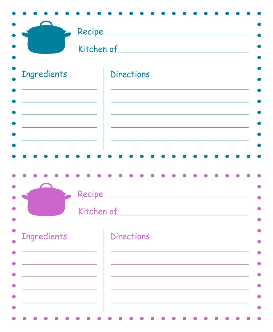 Free Recipe Card Templates For Microsoft Word Sarseh