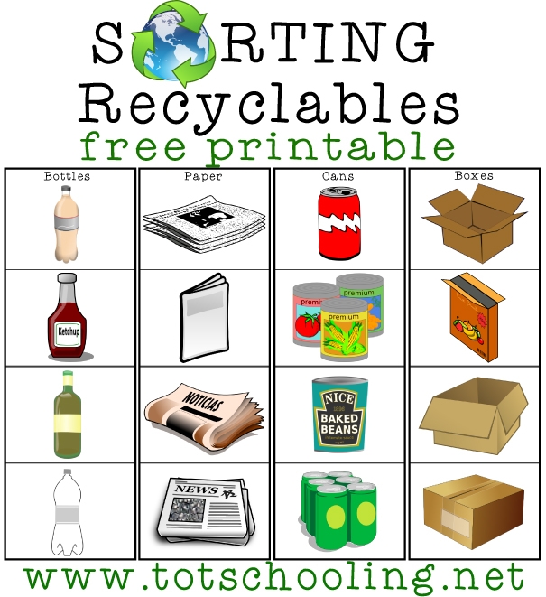 FREE Recycling Sorting Activity