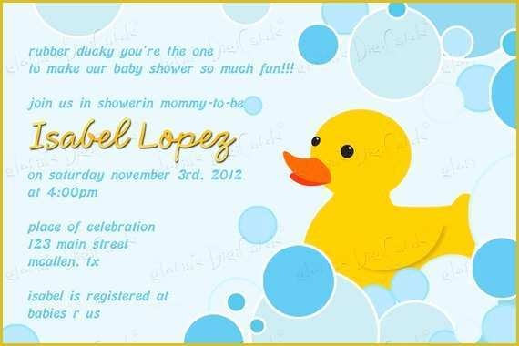 Free Rubber Ducky Baby Shower Invitations Template Of Free Printable 