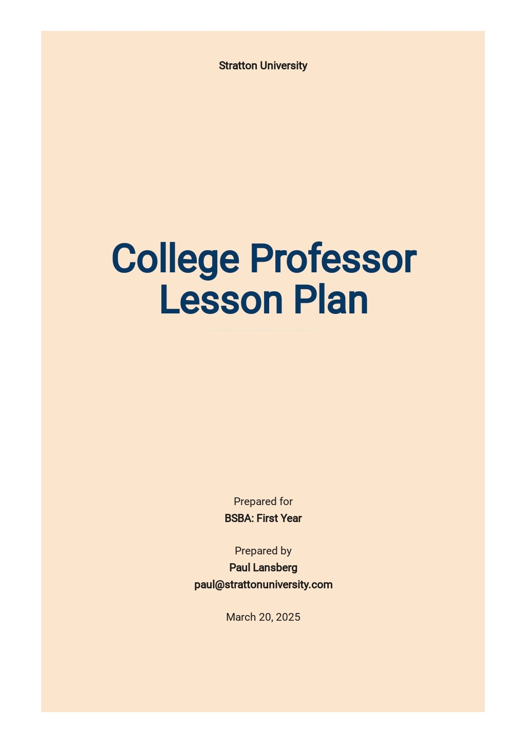 Free Sample College Lesson Plan Template Google Docs Word Apple 