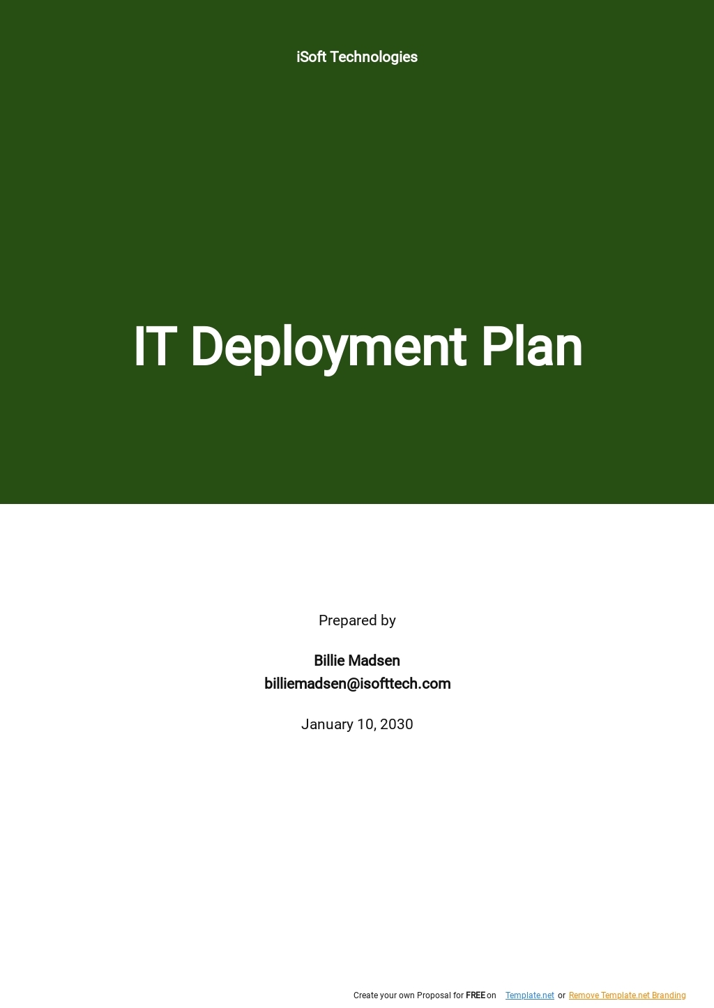 Free Sample Deployment Plan Template Google Docs Word Apple Pages