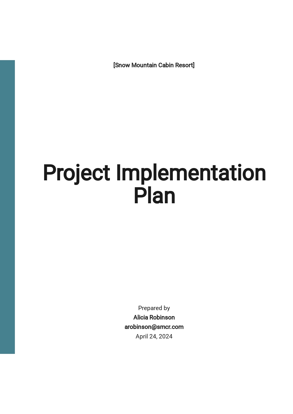 Free Sample Project Implementation Plan Template Google Docs Word 