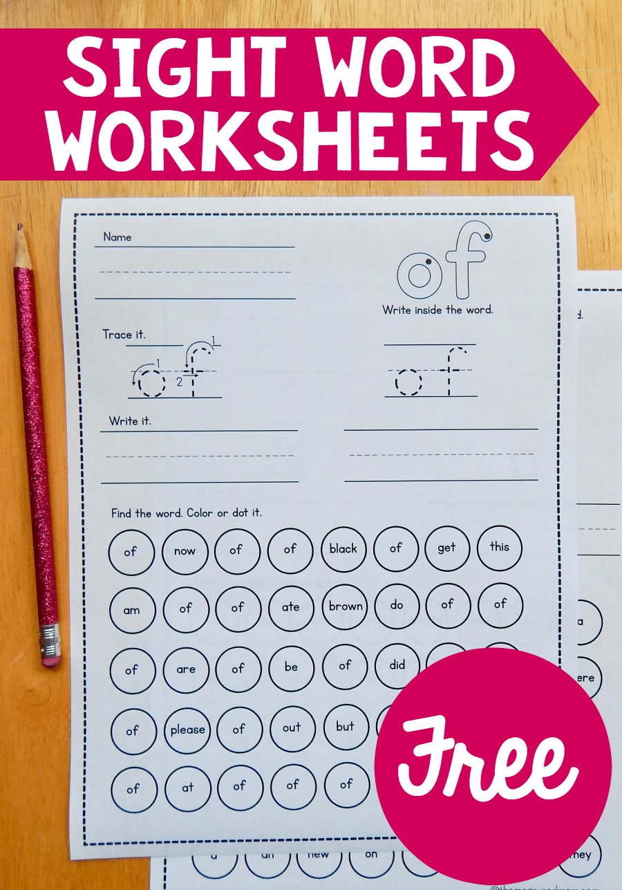 Free Sight Word Worksheets The Measured Mom FreePrintable me