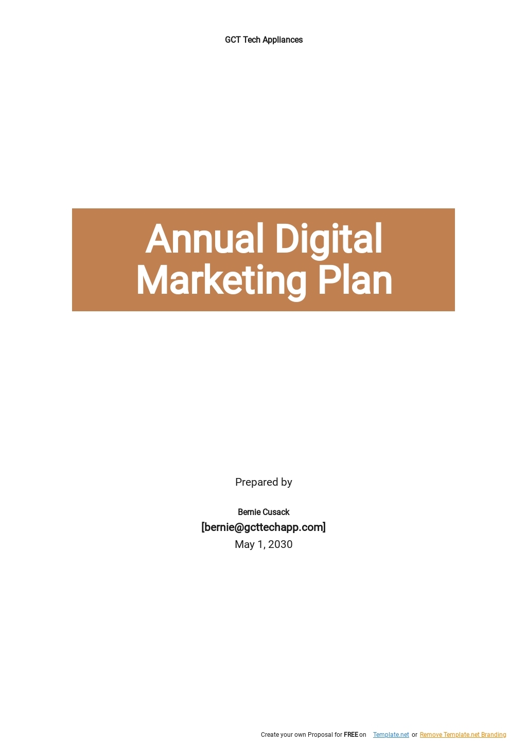 Free Simple Annual Marketing Plan Template Google Docs Word Apple 