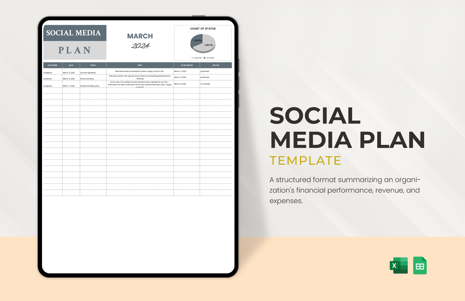 Free Social Media Plan Templates Editable And Printable