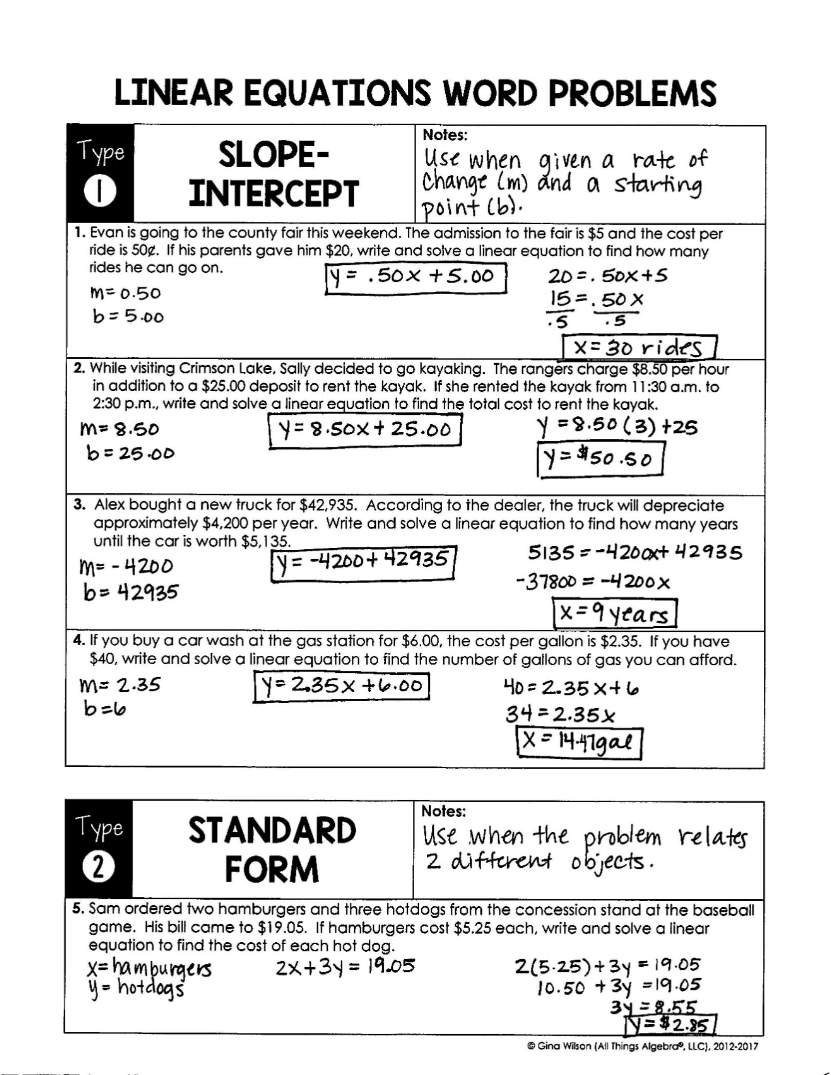 Free Solving Equations Word Problems Worksheet Download Free Solving