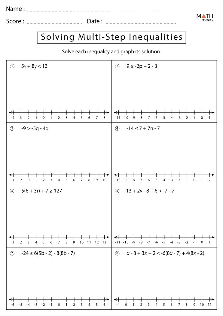 Free Solving Multi Step Inequalities Worksheet Answers Download Free 