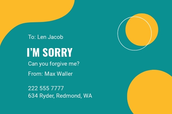 FREE Sorry Card Templates Examples Edit Online Download
