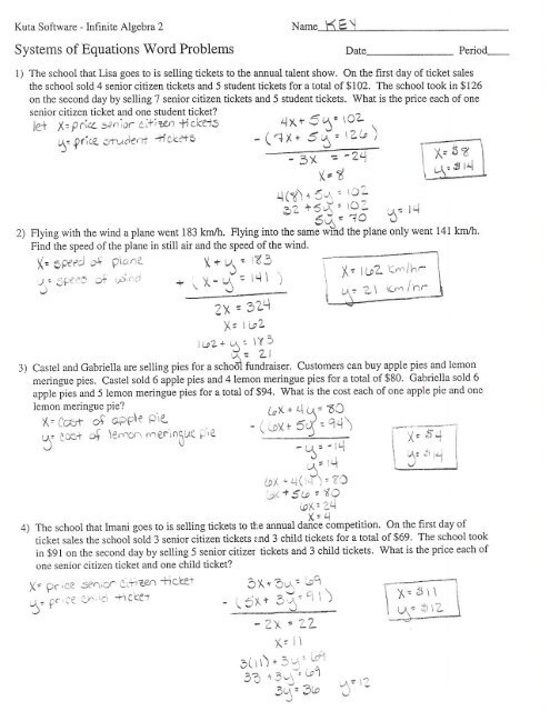 Free System Of Equations Word Problems Worksheet Download Free System